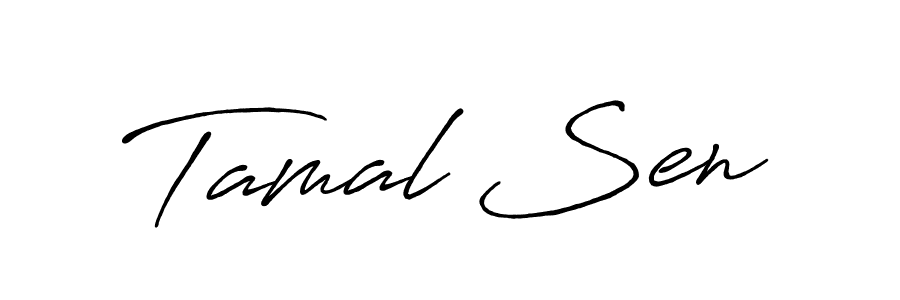 The best way (Antro_Vectra_Bolder) to make a short signature is to pick only two or three words in your name. The name Tamal Sen include a total of six letters. For converting this name. Tamal Sen signature style 7 images and pictures png