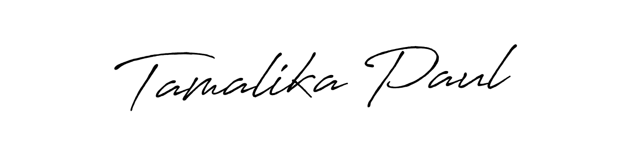 Antro_Vectra_Bolder is a professional signature style that is perfect for those who want to add a touch of class to their signature. It is also a great choice for those who want to make their signature more unique. Get Tamalika Paul name to fancy signature for free. Tamalika Paul signature style 7 images and pictures png
