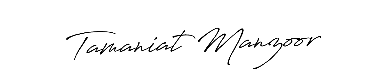 It looks lik you need a new signature style for name Tamaniat Manzoor. Design unique handwritten (Antro_Vectra_Bolder) signature with our free signature maker in just a few clicks. Tamaniat Manzoor signature style 7 images and pictures png