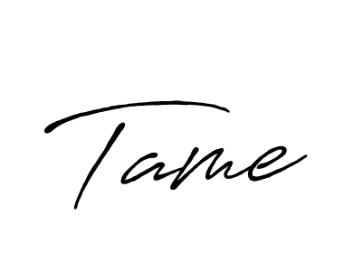 Tame stylish signature style. Best Handwritten Sign (Antro_Vectra_Bolder) for my name. Handwritten Signature Collection Ideas for my name Tame. Tame signature style 7 images and pictures png