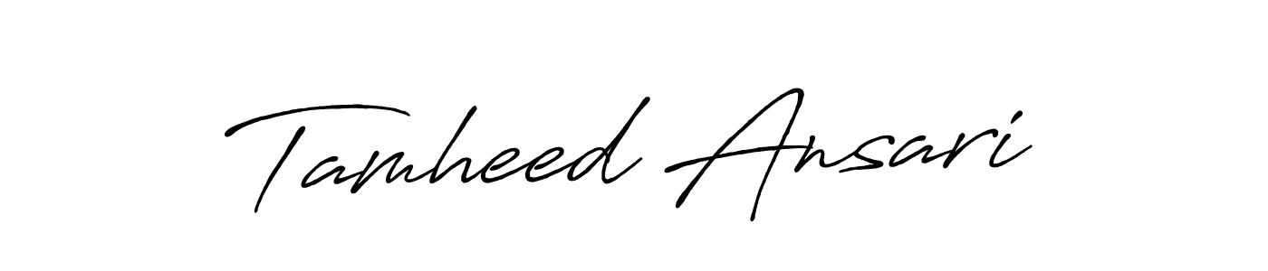 Antro_Vectra_Bolder is a professional signature style that is perfect for those who want to add a touch of class to their signature. It is also a great choice for those who want to make their signature more unique. Get Tamheed Ansari name to fancy signature for free. Tamheed Ansari signature style 7 images and pictures png