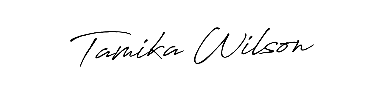 How to make Tamika Wilson name signature. Use Antro_Vectra_Bolder style for creating short signs online. This is the latest handwritten sign. Tamika Wilson signature style 7 images and pictures png