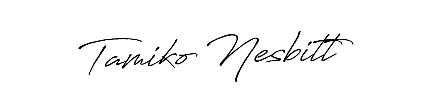 Create a beautiful signature design for name Tamiko Nesbitt. With this signature (Antro_Vectra_Bolder) fonts, you can make a handwritten signature for free. Tamiko Nesbitt signature style 7 images and pictures png