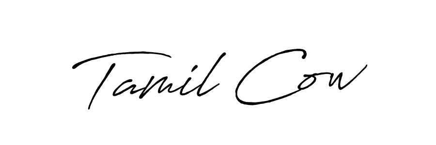 Use a signature maker to create a handwritten signature online. With this signature software, you can design (Antro_Vectra_Bolder) your own signature for name Tamil Cow. Tamil Cow signature style 7 images and pictures png