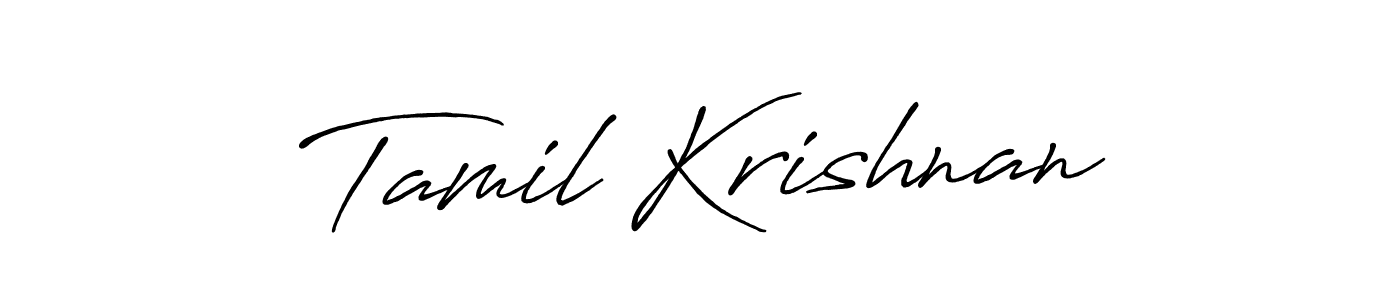 Make a beautiful signature design for name Tamil Krishnan. With this signature (Antro_Vectra_Bolder) style, you can create a handwritten signature for free. Tamil Krishnan signature style 7 images and pictures png