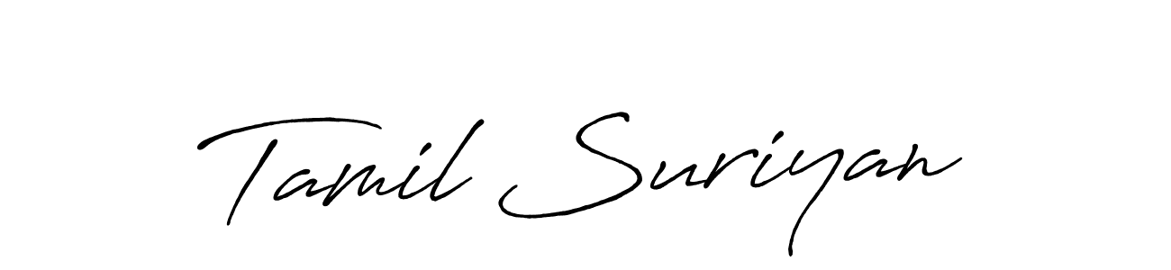 Design your own signature with our free online signature maker. With this signature software, you can create a handwritten (Antro_Vectra_Bolder) signature for name Tamil Suriyan. Tamil Suriyan signature style 7 images and pictures png