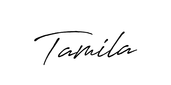 The best way (Antro_Vectra_Bolder) to make a short signature is to pick only two or three words in your name. The name Tamila include a total of six letters. For converting this name. Tamila signature style 7 images and pictures png