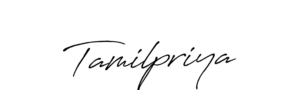 Create a beautiful signature design for name Tamilpriya. With this signature (Antro_Vectra_Bolder) fonts, you can make a handwritten signature for free. Tamilpriya signature style 7 images and pictures png