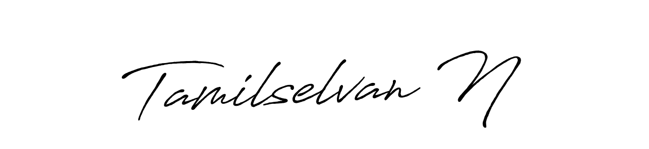 The best way (Antro_Vectra_Bolder) to make a short signature is to pick only two or three words in your name. The name Tamilselvan N include a total of six letters. For converting this name. Tamilselvan N signature style 7 images and pictures png