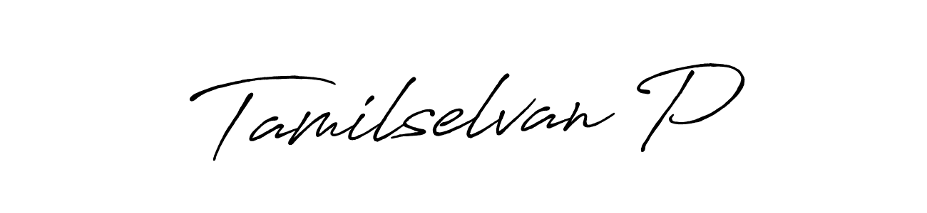 Create a beautiful signature design for name Tamilselvan P. With this signature (Antro_Vectra_Bolder) fonts, you can make a handwritten signature for free. Tamilselvan P signature style 7 images and pictures png