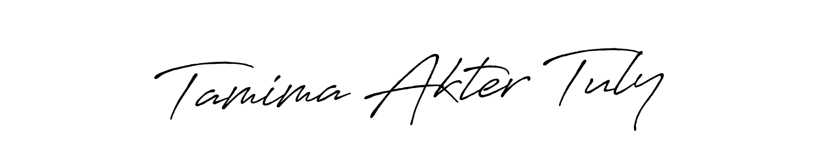 Antro_Vectra_Bolder is a professional signature style that is perfect for those who want to add a touch of class to their signature. It is also a great choice for those who want to make their signature more unique. Get Tamima Akter Tuly name to fancy signature for free. Tamima Akter Tuly signature style 7 images and pictures png
