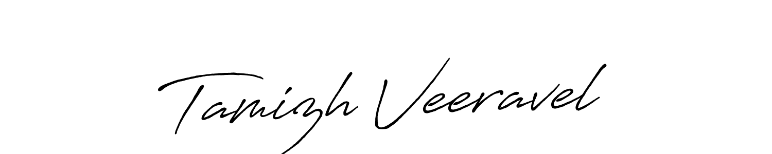 Similarly Antro_Vectra_Bolder is the best handwritten signature design. Signature creator online .You can use it as an online autograph creator for name Tamizh Veeravel. Tamizh Veeravel signature style 7 images and pictures png