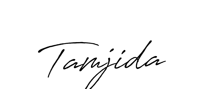 if you are searching for the best signature style for your name Tamjida. so please give up your signature search. here we have designed multiple signature styles  using Antro_Vectra_Bolder. Tamjida signature style 7 images and pictures png