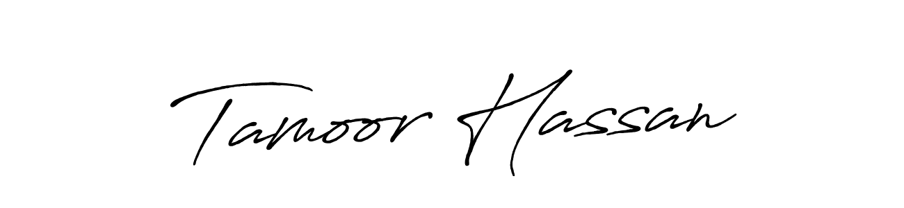 Also You can easily find your signature by using the search form. We will create Tamoor Hassan name handwritten signature images for you free of cost using Antro_Vectra_Bolder sign style. Tamoor Hassan signature style 7 images and pictures png