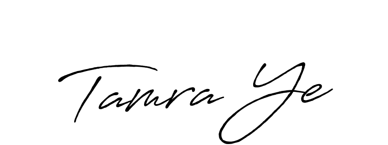 The best way (Antro_Vectra_Bolder) to make a short signature is to pick only two or three words in your name. The name Tamra Ye include a total of six letters. For converting this name. Tamra Ye signature style 7 images and pictures png