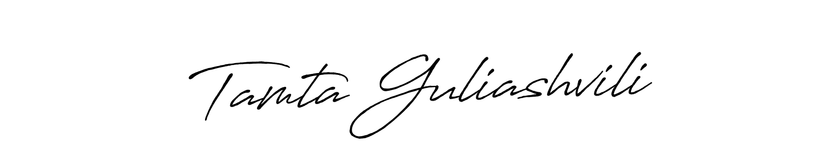 Create a beautiful signature design for name Tamta Guliashvili. With this signature (Antro_Vectra_Bolder) fonts, you can make a handwritten signature for free. Tamta Guliashvili signature style 7 images and pictures png