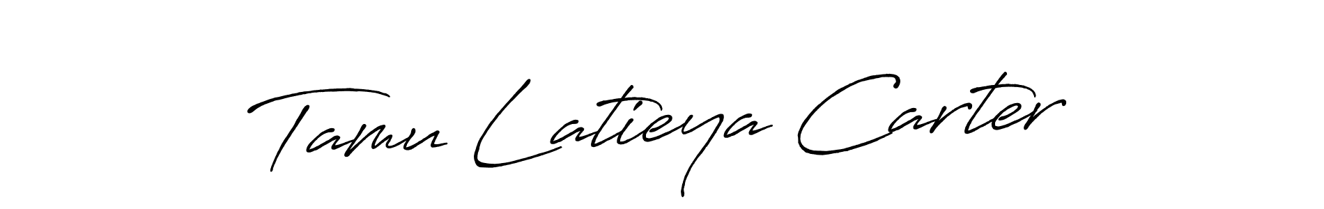 Make a beautiful signature design for name Tamu Latieya Carter. With this signature (Antro_Vectra_Bolder) style, you can create a handwritten signature for free. Tamu Latieya Carter signature style 7 images and pictures png