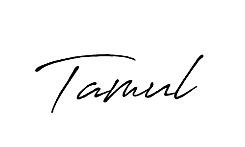 Use a signature maker to create a handwritten signature online. With this signature software, you can design (Antro_Vectra_Bolder) your own signature for name Tamul. Tamul signature style 7 images and pictures png