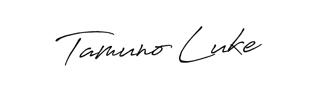 Similarly Antro_Vectra_Bolder is the best handwritten signature design. Signature creator online .You can use it as an online autograph creator for name Tamuno Luke. Tamuno Luke signature style 7 images and pictures png