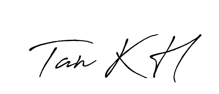 How to make Tan K H name signature. Use Antro_Vectra_Bolder style for creating short signs online. This is the latest handwritten sign. Tan K H signature style 7 images and pictures png