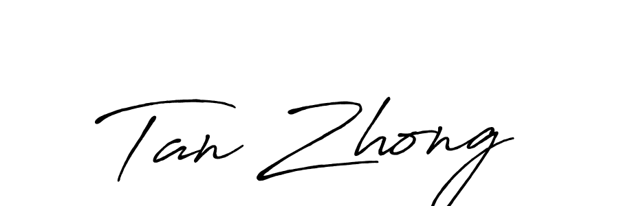 You should practise on your own different ways (Antro_Vectra_Bolder) to write your name (Tan Zhong) in signature. don't let someone else do it for you. Tan Zhong signature style 7 images and pictures png