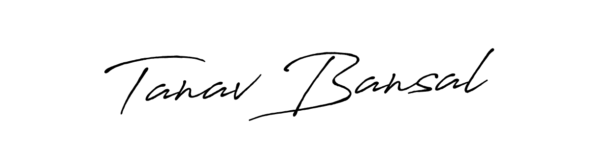How to make Tanav Bansal name signature. Use Antro_Vectra_Bolder style for creating short signs online. This is the latest handwritten sign. Tanav Bansal signature style 7 images and pictures png