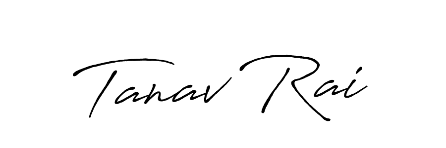 The best way (Antro_Vectra_Bolder) to make a short signature is to pick only two or three words in your name. The name Tanav Rai include a total of six letters. For converting this name. Tanav Rai signature style 7 images and pictures png