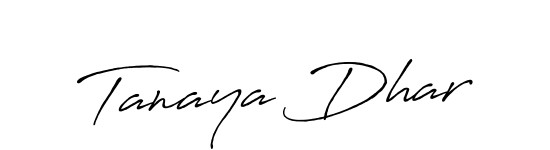 Create a beautiful signature design for name Tanaya Dhar. With this signature (Antro_Vectra_Bolder) fonts, you can make a handwritten signature for free. Tanaya Dhar signature style 7 images and pictures png