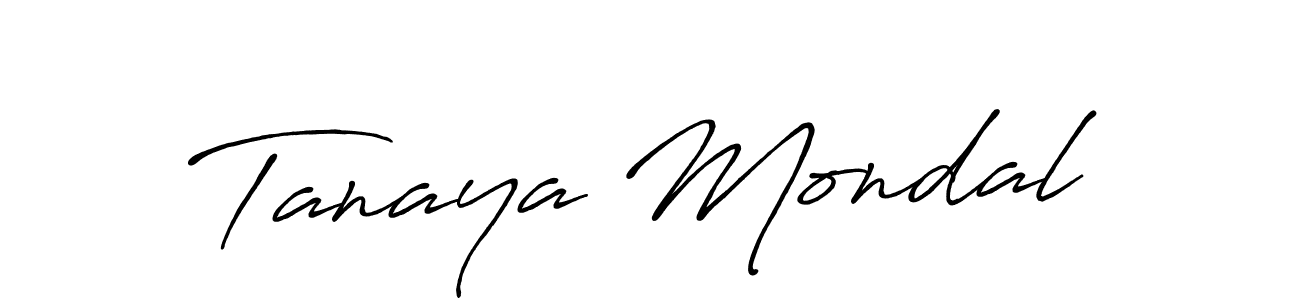 Make a beautiful signature design for name Tanaya Mondal. With this signature (Antro_Vectra_Bolder) style, you can create a handwritten signature for free. Tanaya Mondal signature style 7 images and pictures png