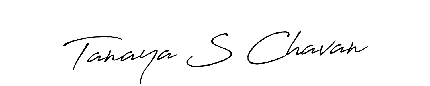 Make a beautiful signature design for name Tanaya S Chavan. With this signature (Antro_Vectra_Bolder) style, you can create a handwritten signature for free. Tanaya S Chavan signature style 7 images and pictures png
