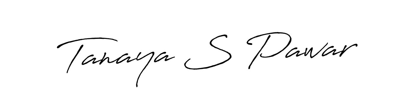 Antro_Vectra_Bolder is a professional signature style that is perfect for those who want to add a touch of class to their signature. It is also a great choice for those who want to make their signature more unique. Get Tanaya S Pawar name to fancy signature for free. Tanaya S Pawar signature style 7 images and pictures png