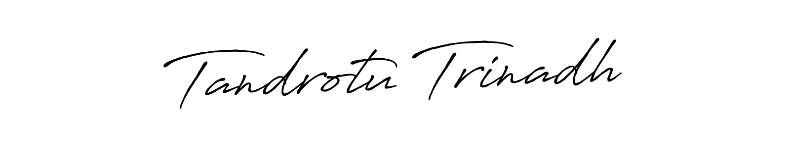 The best way (Antro_Vectra_Bolder) to make a short signature is to pick only two or three words in your name. The name Tandrotu Trinadh include a total of six letters. For converting this name. Tandrotu Trinadh signature style 7 images and pictures png