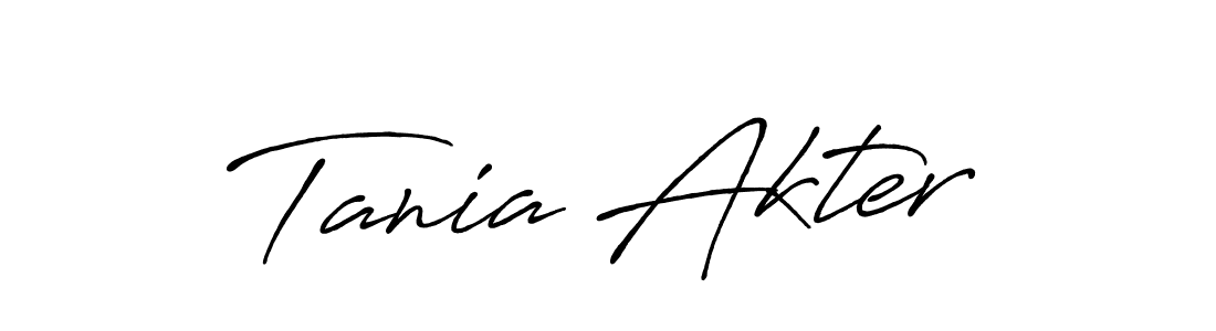 Create a beautiful signature design for name Tania Akter. With this signature (Antro_Vectra_Bolder) fonts, you can make a handwritten signature for free. Tania Akter signature style 7 images and pictures png