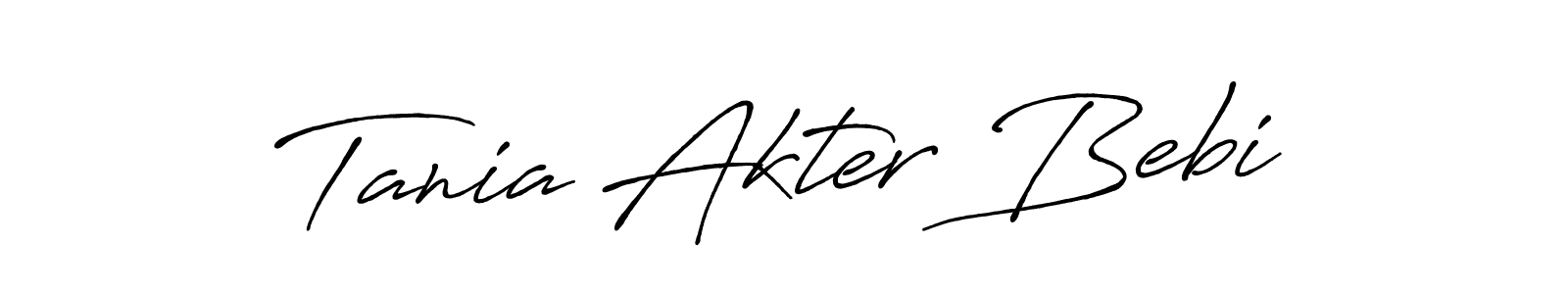 Make a beautiful signature design for name Tania Akter Bebi. With this signature (Antro_Vectra_Bolder) style, you can create a handwritten signature for free. Tania Akter Bebi signature style 7 images and pictures png
