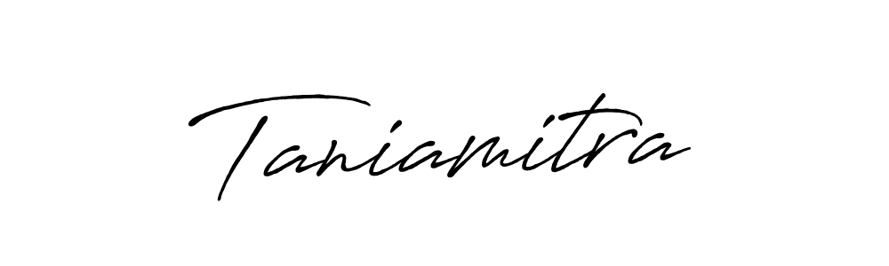 How to make Taniamitra signature? Antro_Vectra_Bolder is a professional autograph style. Create handwritten signature for Taniamitra name. Taniamitra signature style 7 images and pictures png
