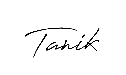 How to make Tanik name signature. Use Antro_Vectra_Bolder style for creating short signs online. This is the latest handwritten sign. Tanik signature style 7 images and pictures png