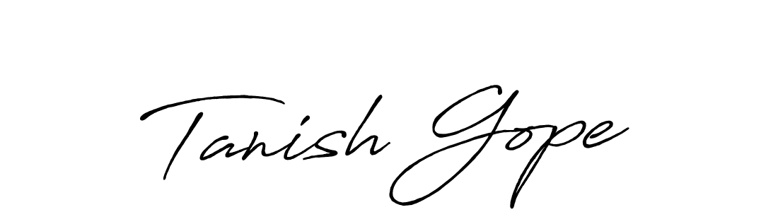 Make a beautiful signature design for name Tanish Gope. With this signature (Antro_Vectra_Bolder) style, you can create a handwritten signature for free. Tanish Gope signature style 7 images and pictures png