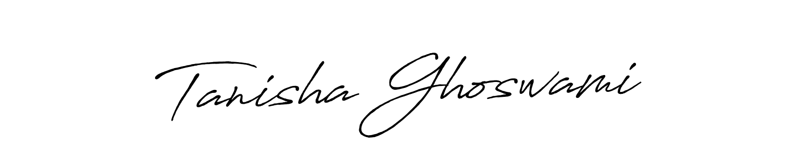 How to make Tanisha Ghoswami name signature. Use Antro_Vectra_Bolder style for creating short signs online. This is the latest handwritten sign. Tanisha Ghoswami signature style 7 images and pictures png