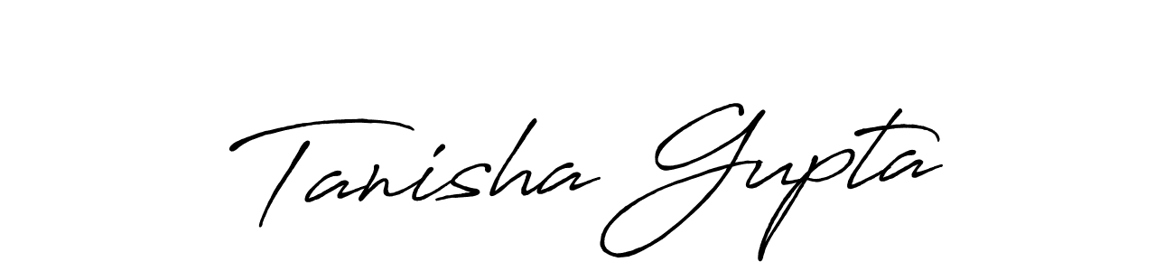 Make a beautiful signature design for name Tanisha Gupta. With this signature (Antro_Vectra_Bolder) style, you can create a handwritten signature for free. Tanisha Gupta signature style 7 images and pictures png