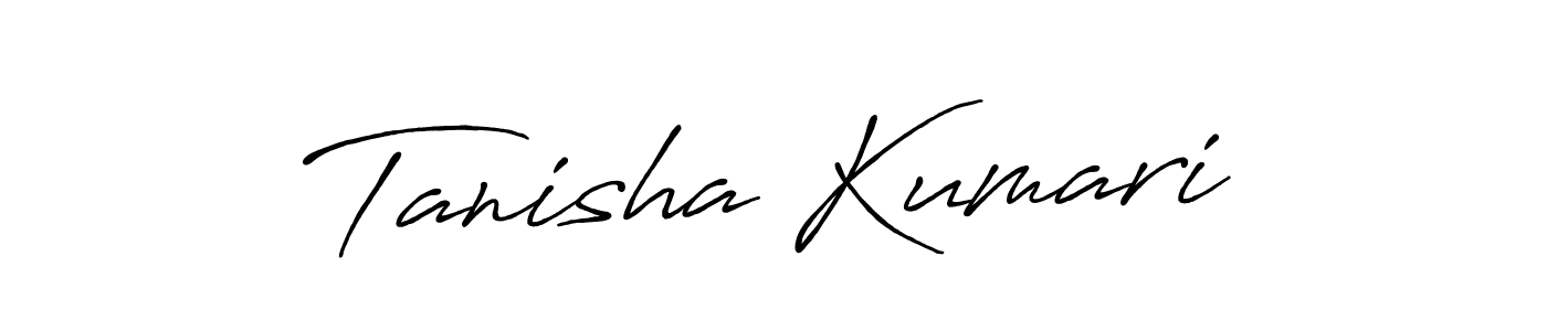 How to make Tanisha Kumari name signature. Use Antro_Vectra_Bolder style for creating short signs online. This is the latest handwritten sign. Tanisha Kumari signature style 7 images and pictures png