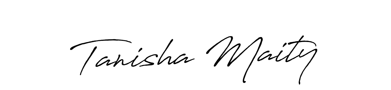 How to make Tanisha Maity name signature. Use Antro_Vectra_Bolder style for creating short signs online. This is the latest handwritten sign. Tanisha Maity signature style 7 images and pictures png