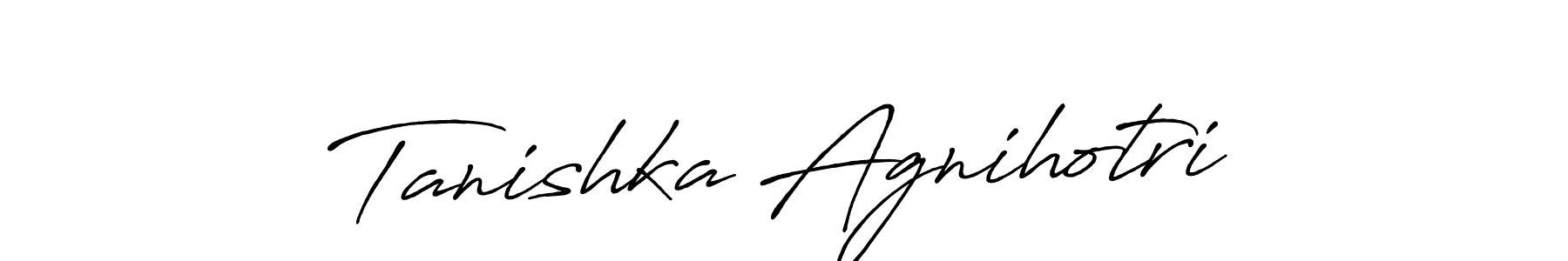 Make a beautiful signature design for name Tanishka Agnihotri. With this signature (Antro_Vectra_Bolder) style, you can create a handwritten signature for free. Tanishka Agnihotri signature style 7 images and pictures png