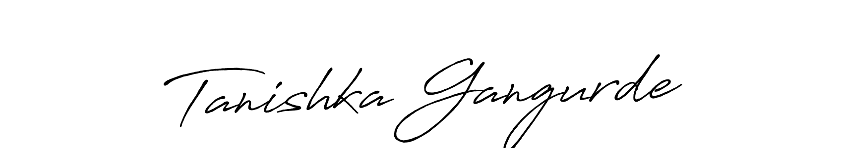 Make a beautiful signature design for name Tanishka Gangurde. With this signature (Antro_Vectra_Bolder) style, you can create a handwritten signature for free. Tanishka Gangurde signature style 7 images and pictures png