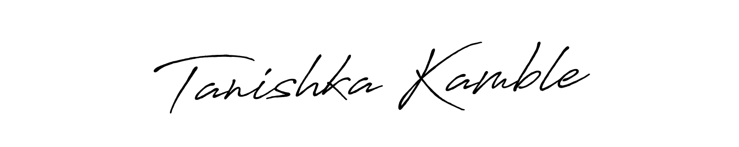 How to make Tanishka Kamble signature? Antro_Vectra_Bolder is a professional autograph style. Create handwritten signature for Tanishka Kamble name. Tanishka Kamble signature style 7 images and pictures png