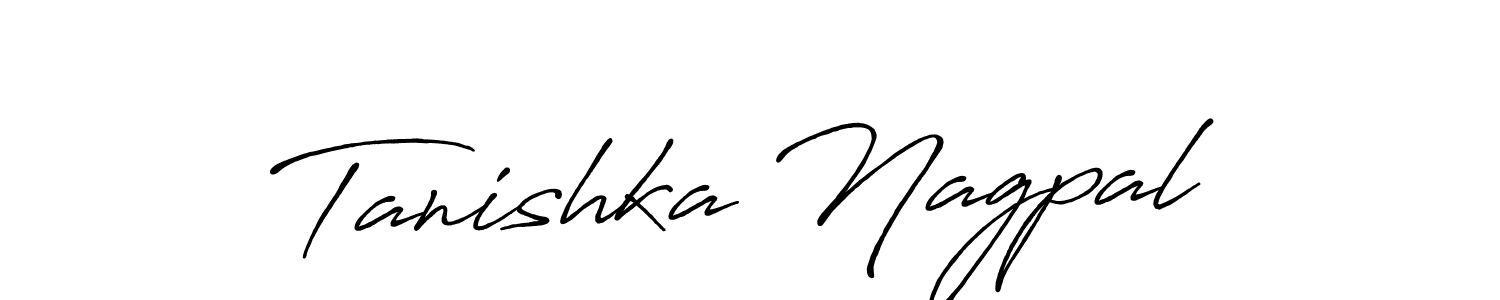 Create a beautiful signature design for name Tanishka Nagpal. With this signature (Antro_Vectra_Bolder) fonts, you can make a handwritten signature for free. Tanishka Nagpal signature style 7 images and pictures png