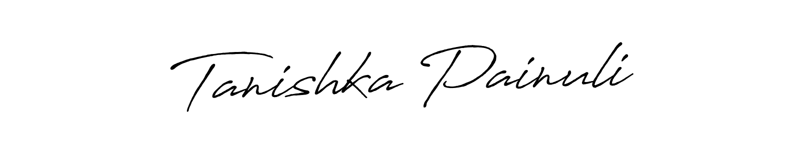 Create a beautiful signature design for name Tanishka Painuli. With this signature (Antro_Vectra_Bolder) fonts, you can make a handwritten signature for free. Tanishka Painuli signature style 7 images and pictures png