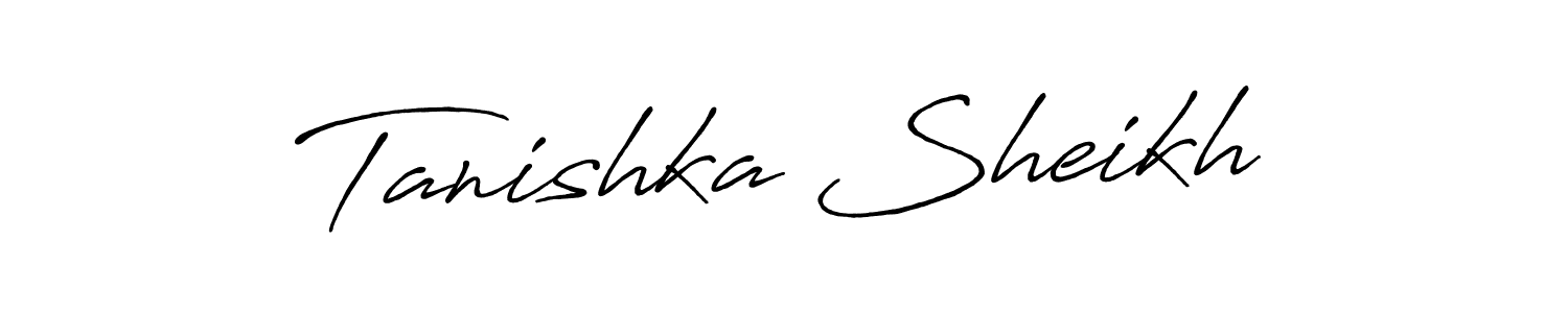 Tanishka Sheikh stylish signature style. Best Handwritten Sign (Antro_Vectra_Bolder) for my name. Handwritten Signature Collection Ideas for my name Tanishka Sheikh. Tanishka Sheikh signature style 7 images and pictures png