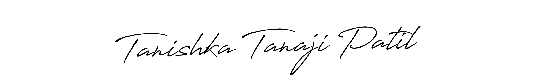 How to make Tanishka Tanaji Patil name signature. Use Antro_Vectra_Bolder style for creating short signs online. This is the latest handwritten sign. Tanishka Tanaji Patil signature style 7 images and pictures png