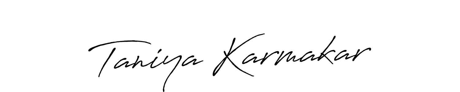 Also we have Taniya Karmakar name is the best signature style. Create professional handwritten signature collection using Antro_Vectra_Bolder autograph style. Taniya Karmakar signature style 7 images and pictures png