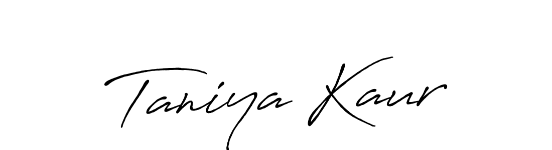 Also You can easily find your signature by using the search form. We will create Taniya Kaur name handwritten signature images for you free of cost using Antro_Vectra_Bolder sign style. Taniya Kaur signature style 7 images and pictures png